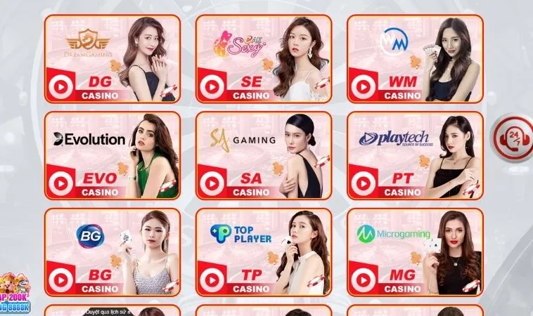 Nhà cái JJ88 hợp tác với nhiều sảnh cung cấp game live casino chất lượng